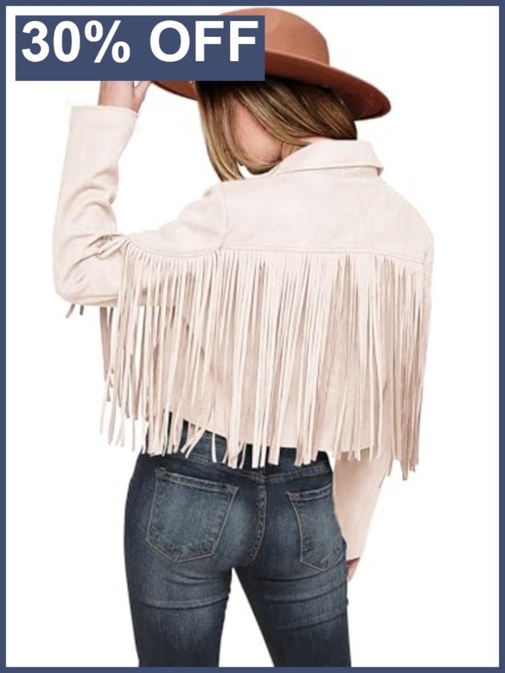 Faux Suede Fringe Faux Leather Cropped Moto Jacket